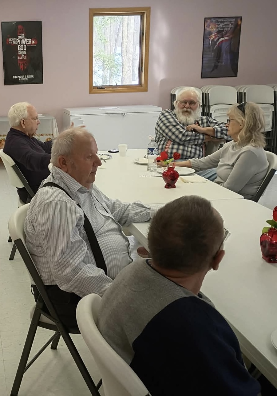 Church members in fellowship at Cornerstone.